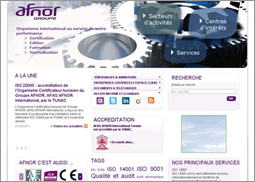 AFNOR International Capture page d'accueil site AFNOR Tunisie